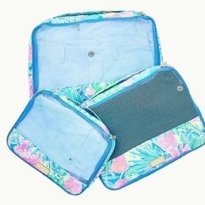 NWT Lilly Pulitzer set of 3 Sea Island Packing Cubes in Swizzle In